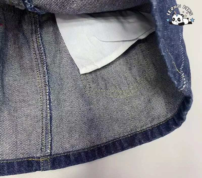 LEZONKIDS - Customizable New Arrival Kid Girl Denim Blue A-line Skirt Patchwork Jeans Skirt for 2 to 14 Years